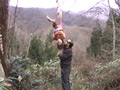 従僕志願妻 天井逆さ吊りに蝋燭責めに○●放尿