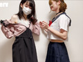 スレンダー女子大生 × 受付嬢 - レズ腹パンチ・胸舐め