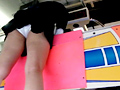 エアホッケーに夢中になってる女子○生達○撮