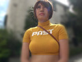 巨乳が浮き出るニットを着たコンパニオンをAV出演！