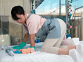 清掃員おばさんのピタパン尻にデカチン即ハメ！