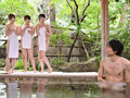 巨乳ママ友3人組が童貞くんとタオル一枚で相席混浴