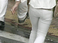 街撮り 白いパンツの尻