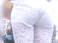 街撮り 白いパンツの尻