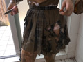チェックプリーツ制服・切り裂き1