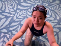 競泳水着で凶悪腹パンチバチボコイラマチオと水中潜水