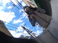 （電車対面）エロ過ぎるパンチラ挑発おっぱい揉みしだく
