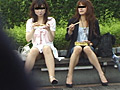 ランチを食べているOL美女のパンチラを隠し撮り