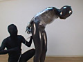 拘束ゼンタイSEXメタリックブラック♀＆ブラック♂