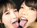 大量唾液滴るレズキス淫語ディルドフェラ