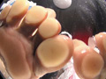 パンストW痴女、唾まみれ足裏擦り付け手コキ