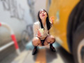 素人美少女とリモコンバイブお散歩10-黒パンストOL編-