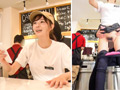 接客中は何をされても常に笑顔のカフェ店員に密着