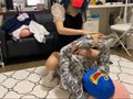 妹りのに電気アンマをやられまくり敗北射精させられる！